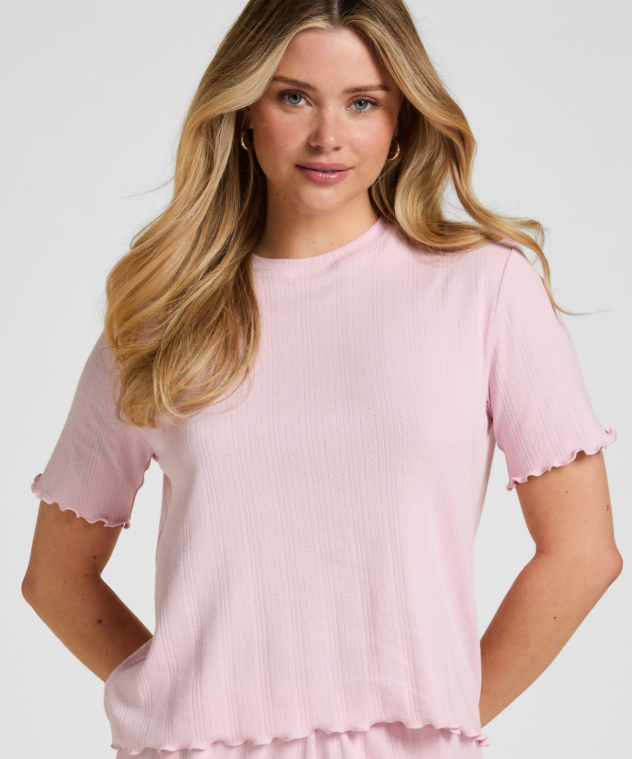 Pyjamas Top Pointelle, Lyserød