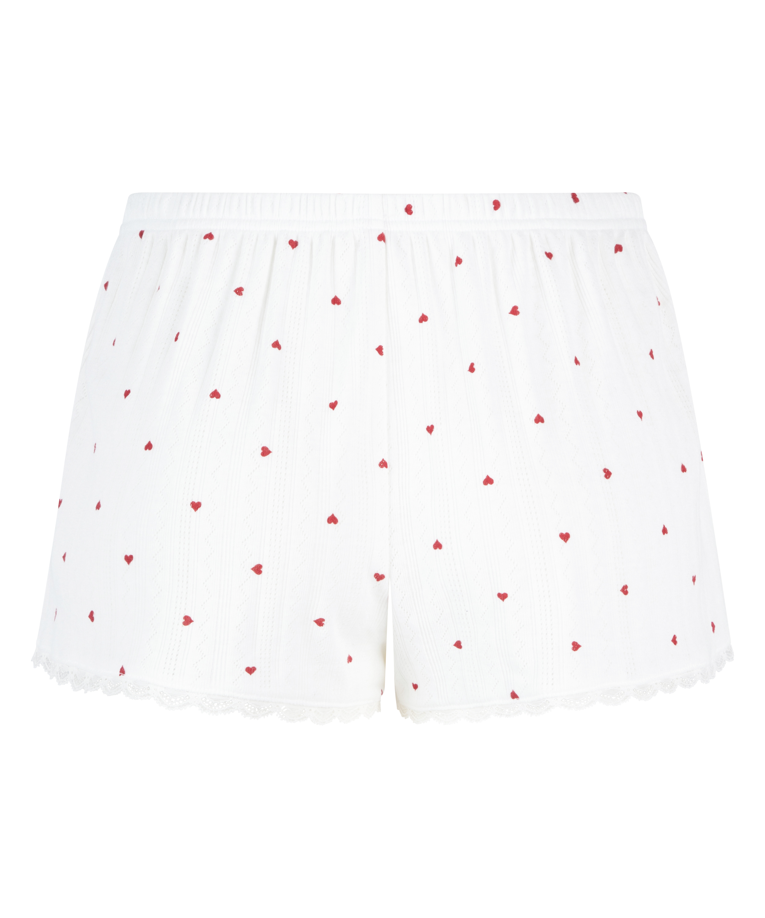 Pyjamasshorts Pointelle, Hvid, main
