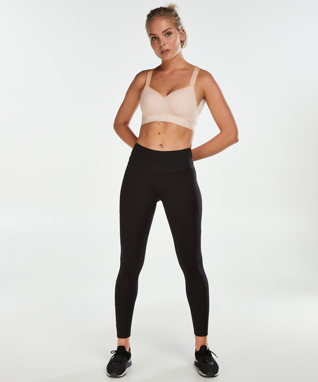 HKMX High waisted sport legging mesh, sort