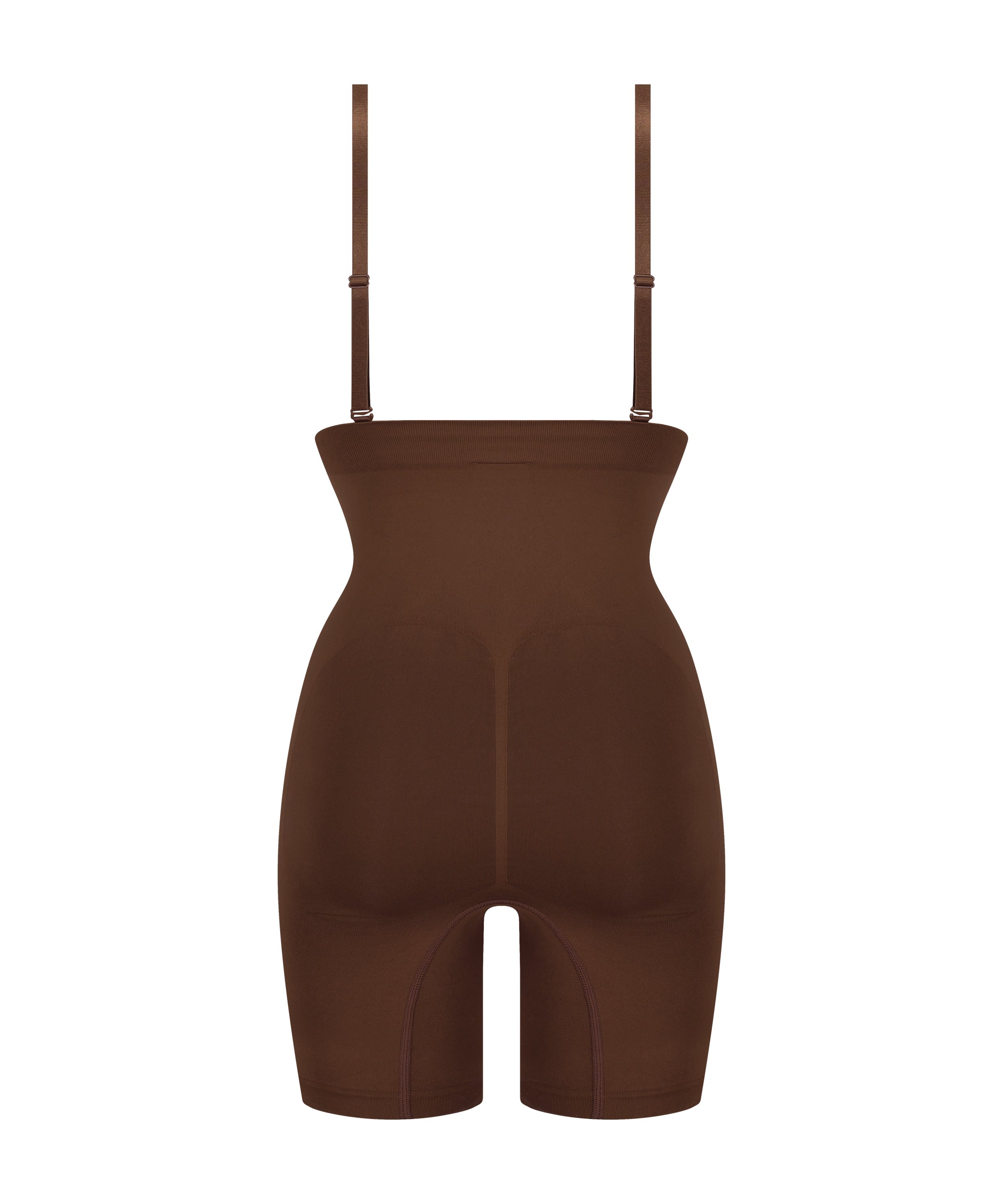 Sømløs forstærkende lårslanker, Brun, main