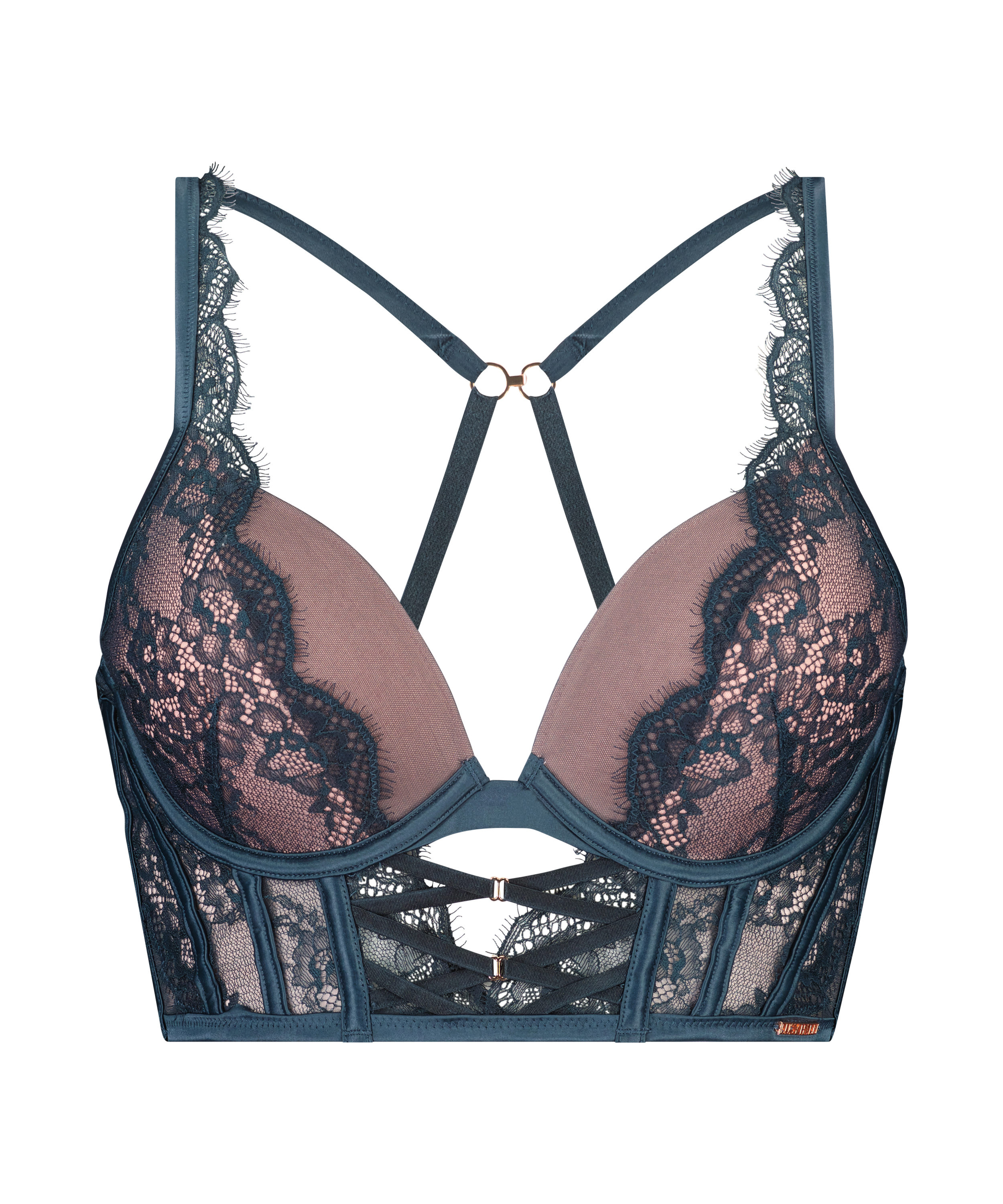 Formstøbt push-up longline bøjle-bh Margaret Lucy Hale, Blå, main