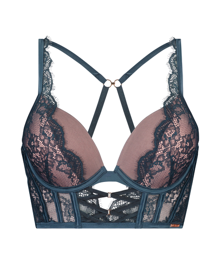 Formstøbt push-up longline bøjle-bh Margaret Lucy Hale, Blå