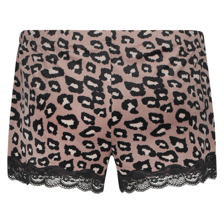 Pyjamasshorts velour leopard, pink