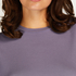 Ribstrikket kortærmet top, Lilla