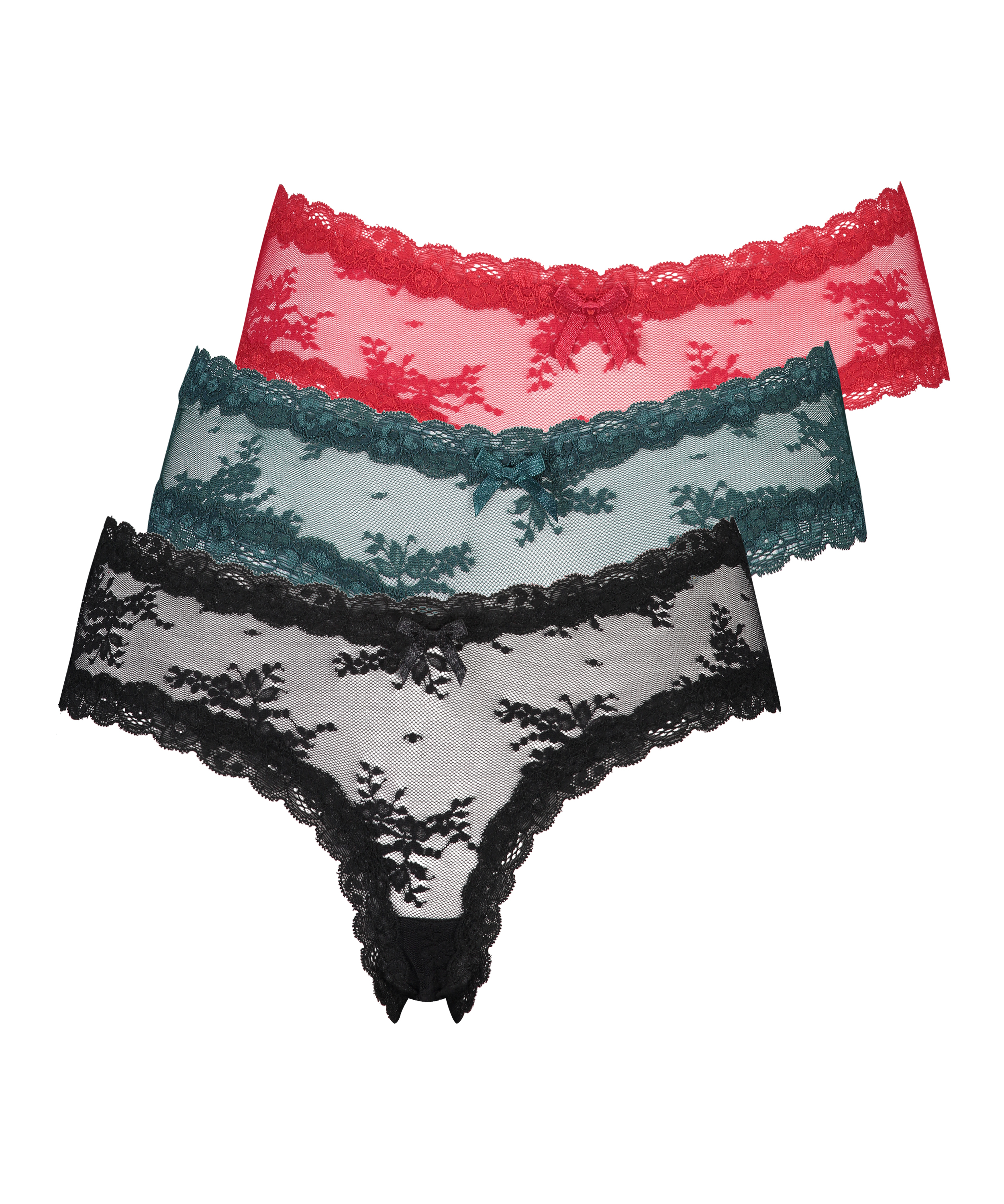 3 par brasilianske trusser V-shpe Mesh, sort, main