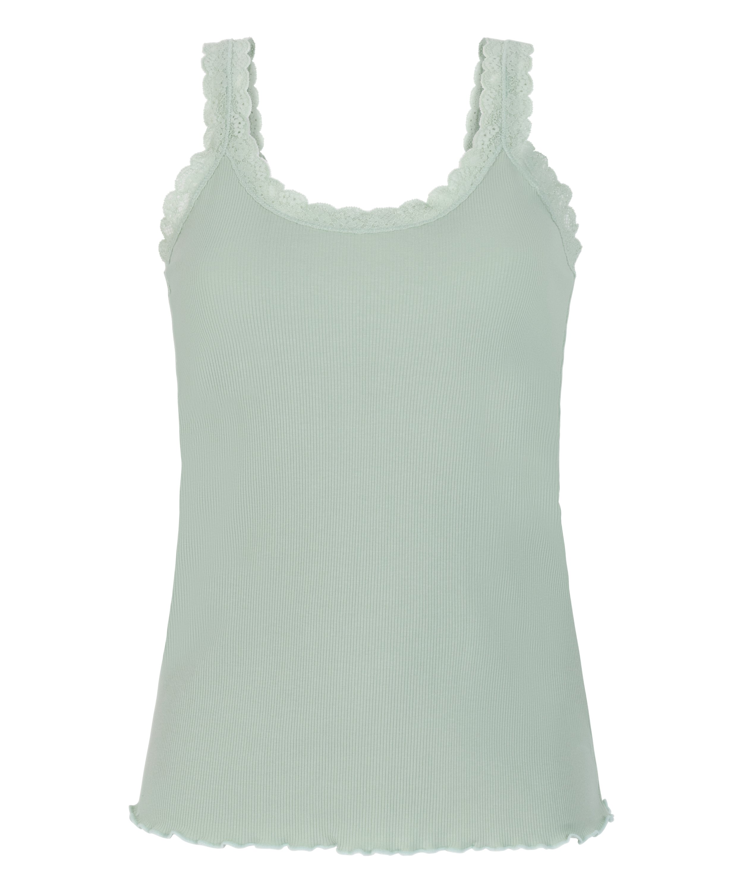 Singlet Rib Lace, Gr&oslash;n, main