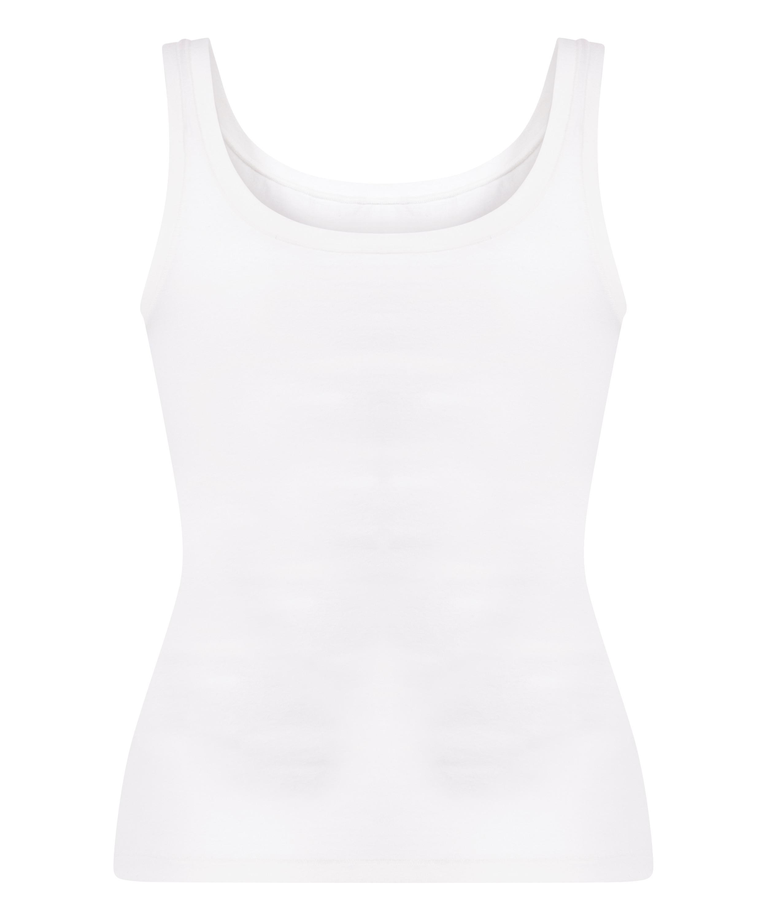 Singlet tanktop i blød bomuld, Hvid, main