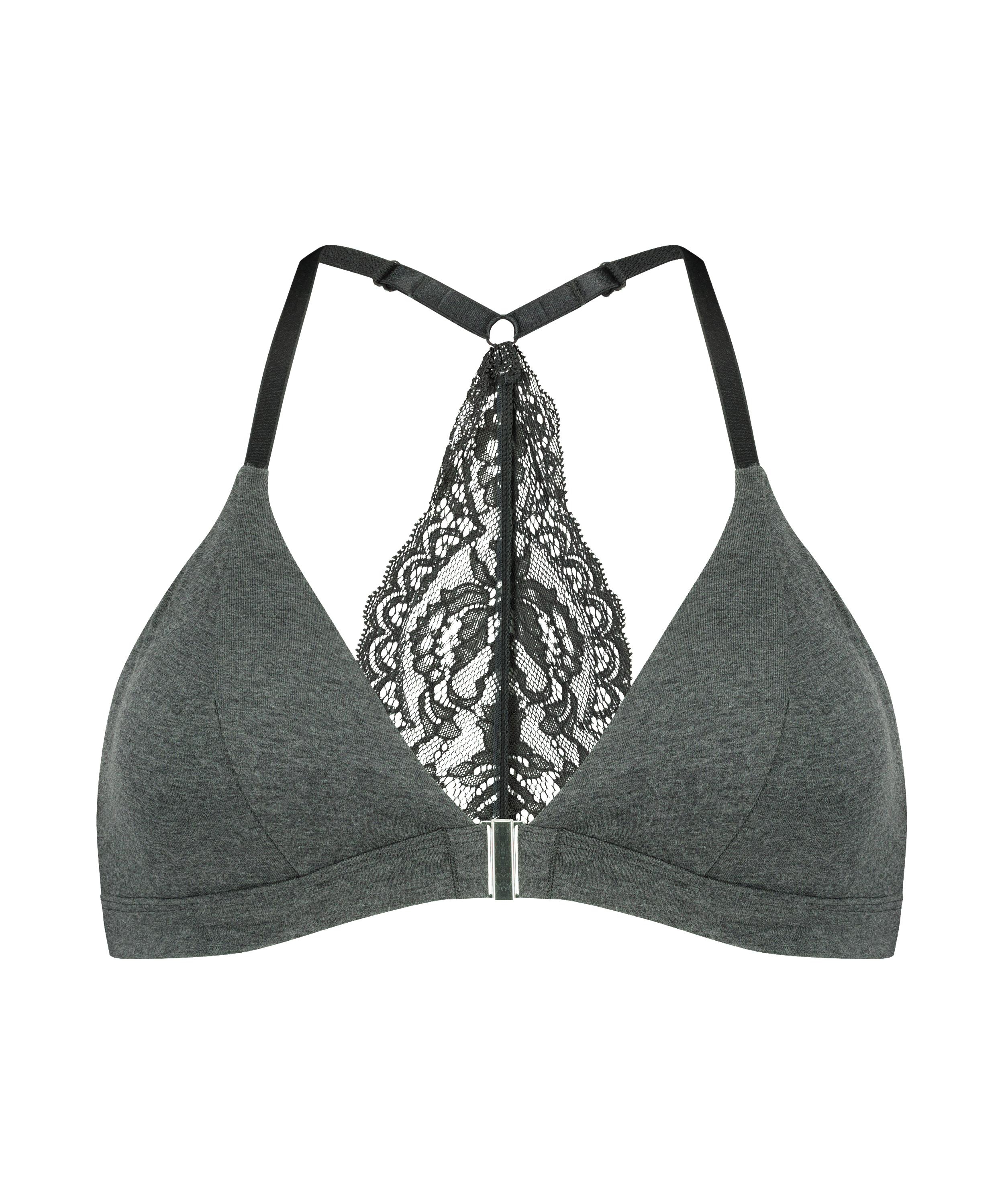 Formst&oslash;bt triangle bralette Chloe bomuld, Gr&aring;, main