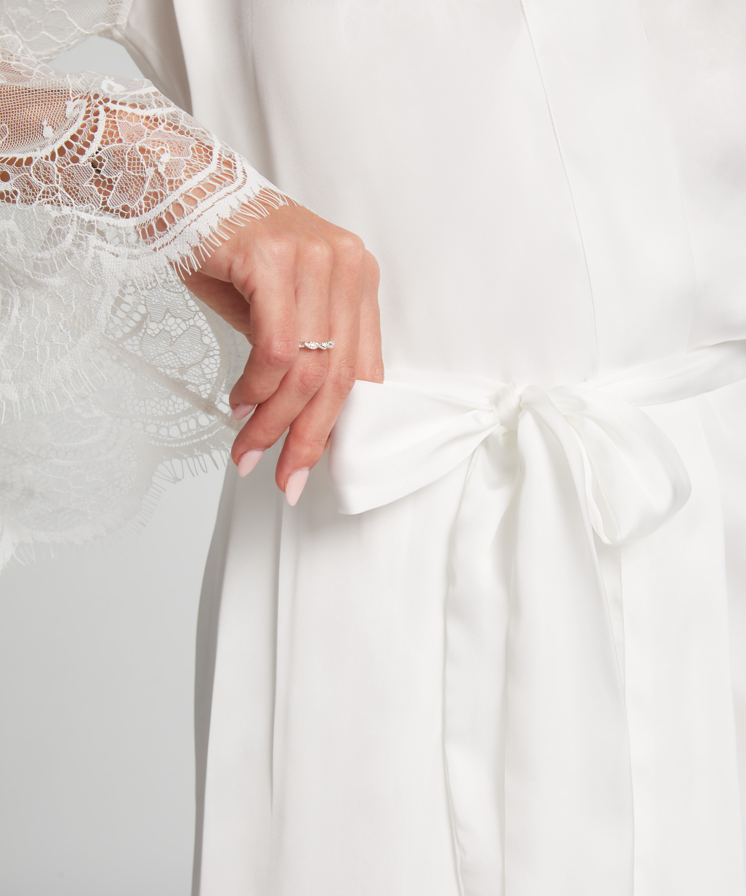 Kimono Satin, Hvid, main