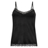 Cami top Velours Lace, sort