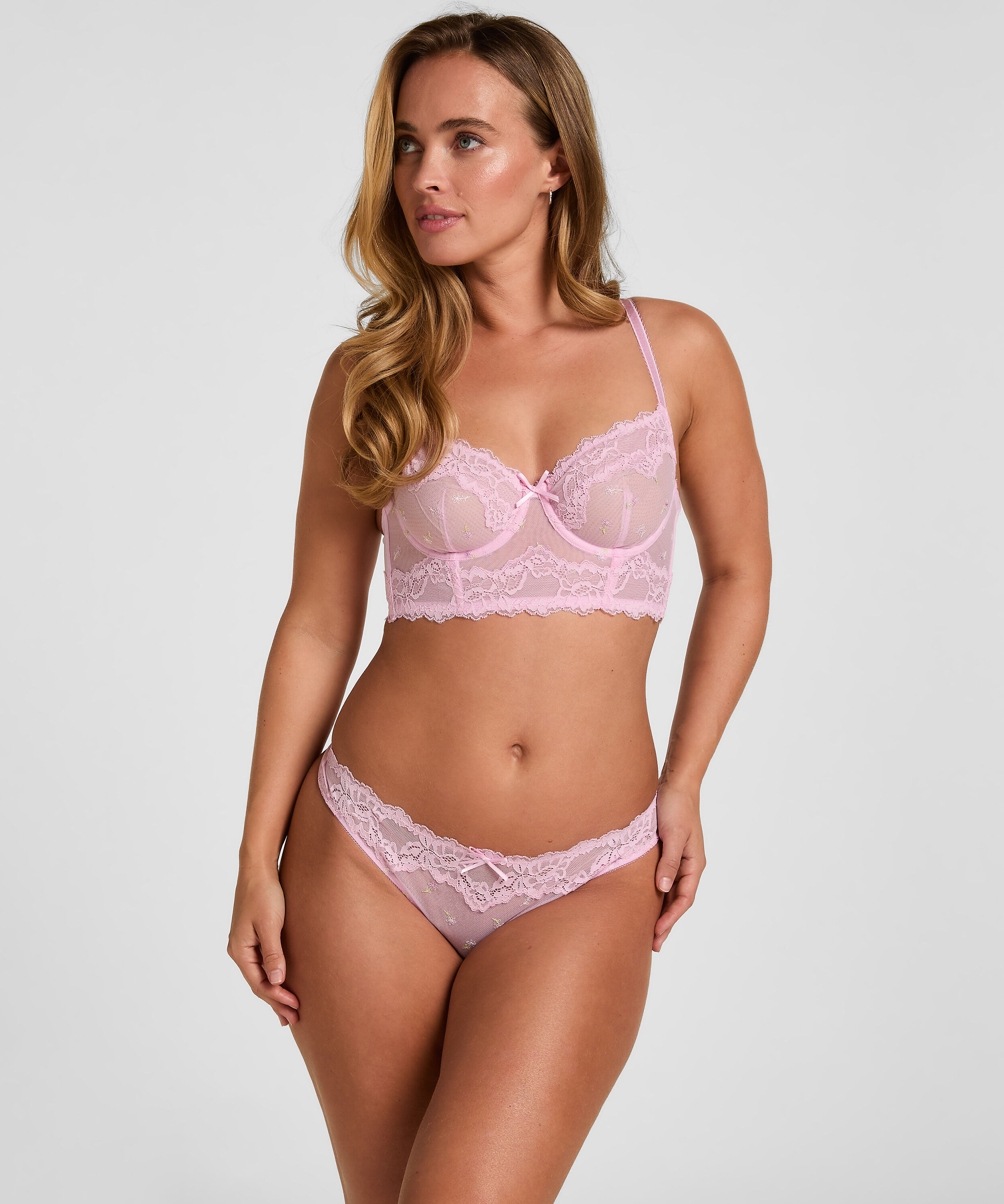Highleg Thong Camellia, Lyserød