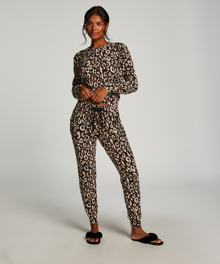 Pyjamastop Jersey, Sort