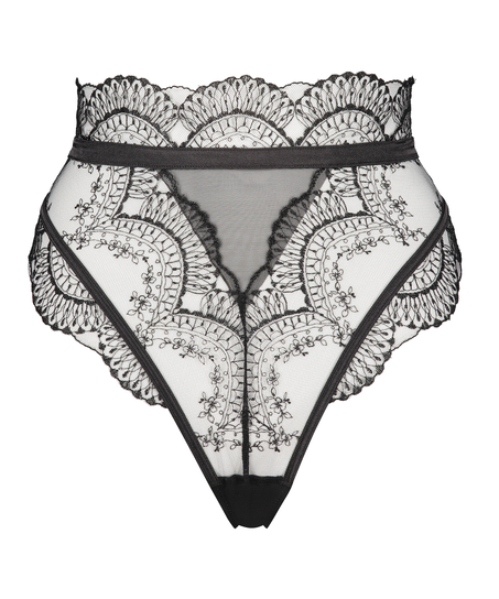 Akira g-streng med h&oslash;j benudsk&aelig;ring, sort