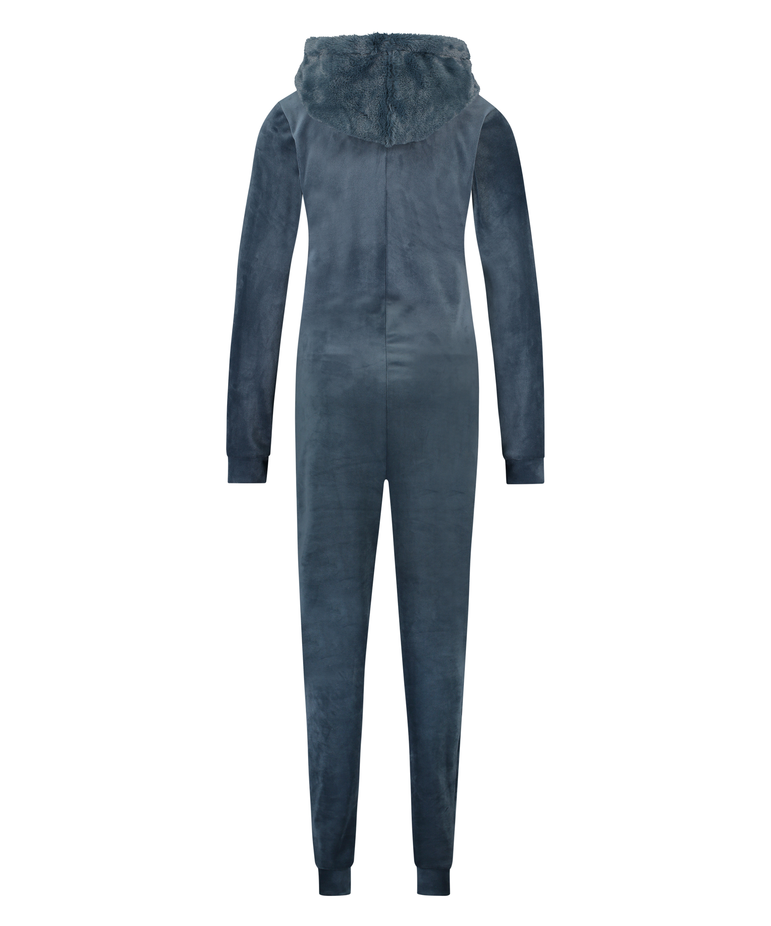 Onesie-jumpsuit Velour, blå, main
