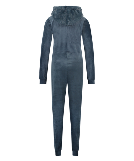 Onesie-jumpsuit Velour, blå