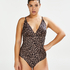 Leopard badedragt, Beige