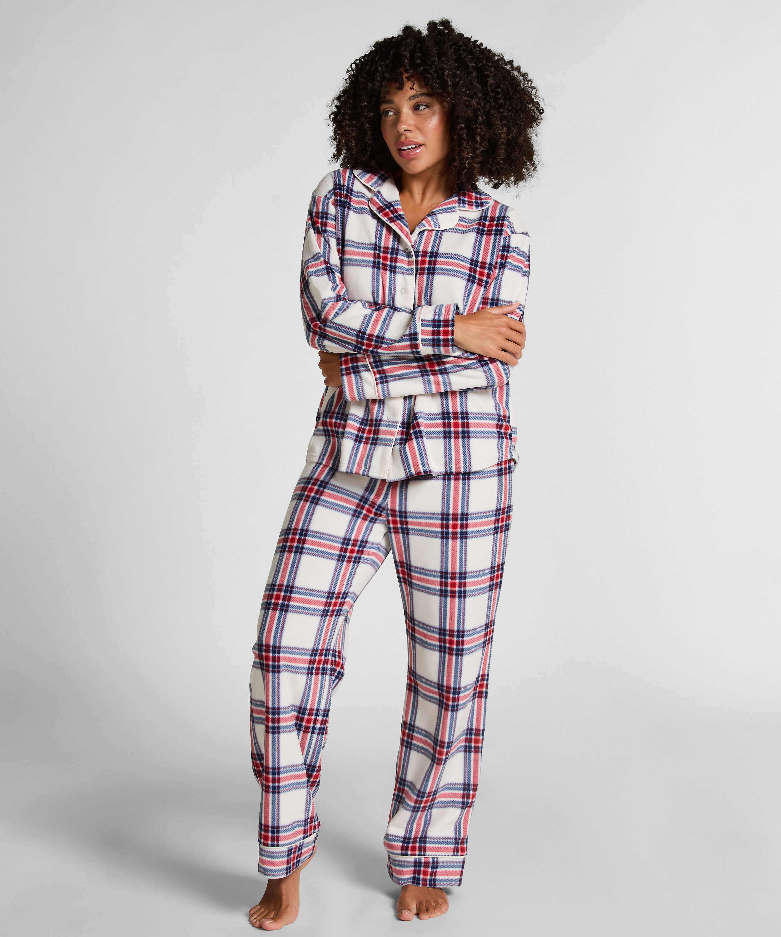 Pyjamas polarfleece, Hvid