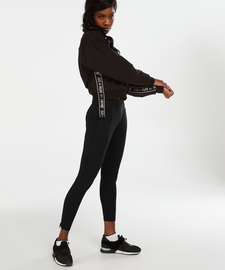 HKMX high waist sport legging zip level 2, sort