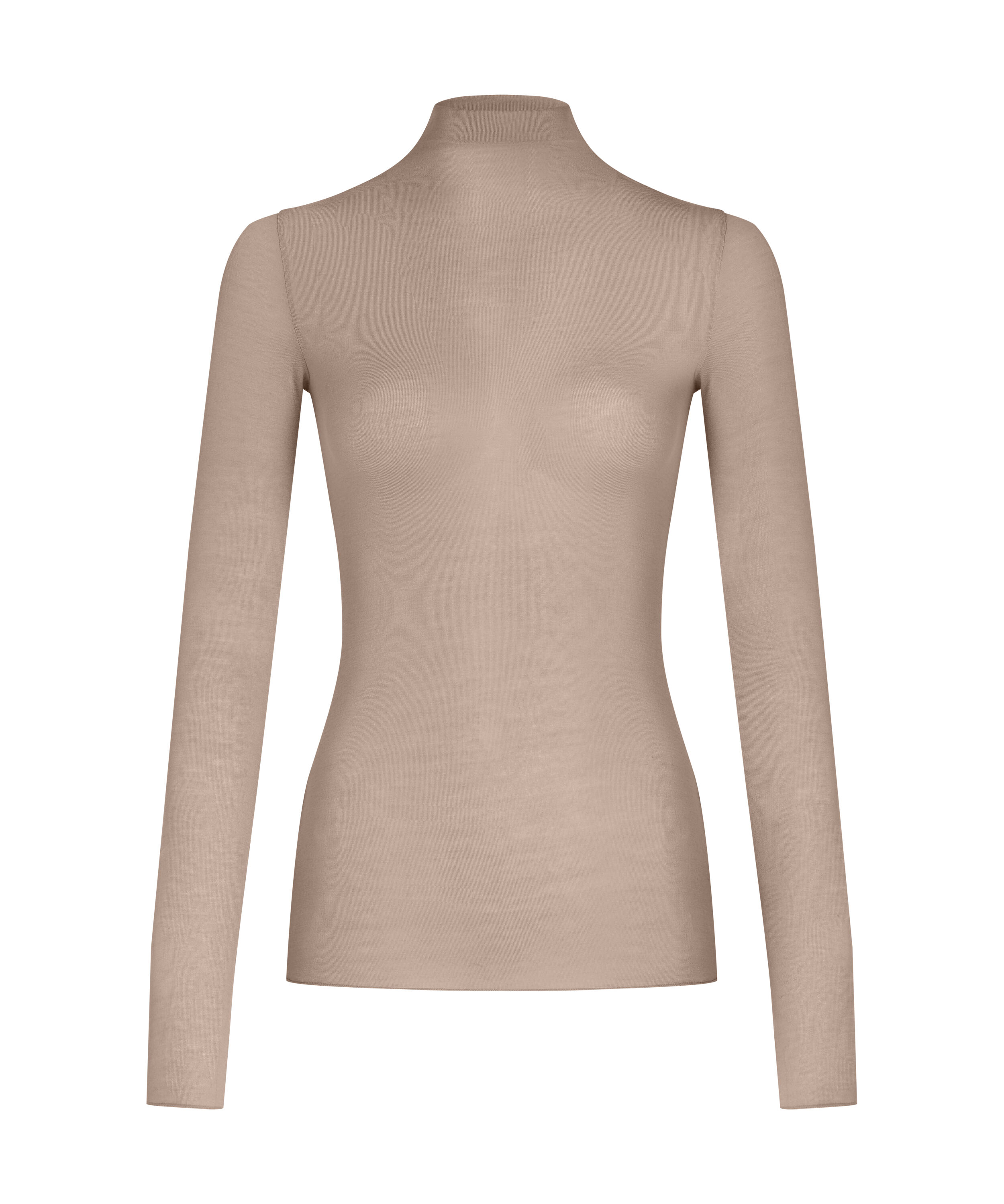 super soft rullekrave bluse med cashmere, Brun