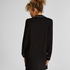 Langærmet jerseyskjortekjole Essential, Sort