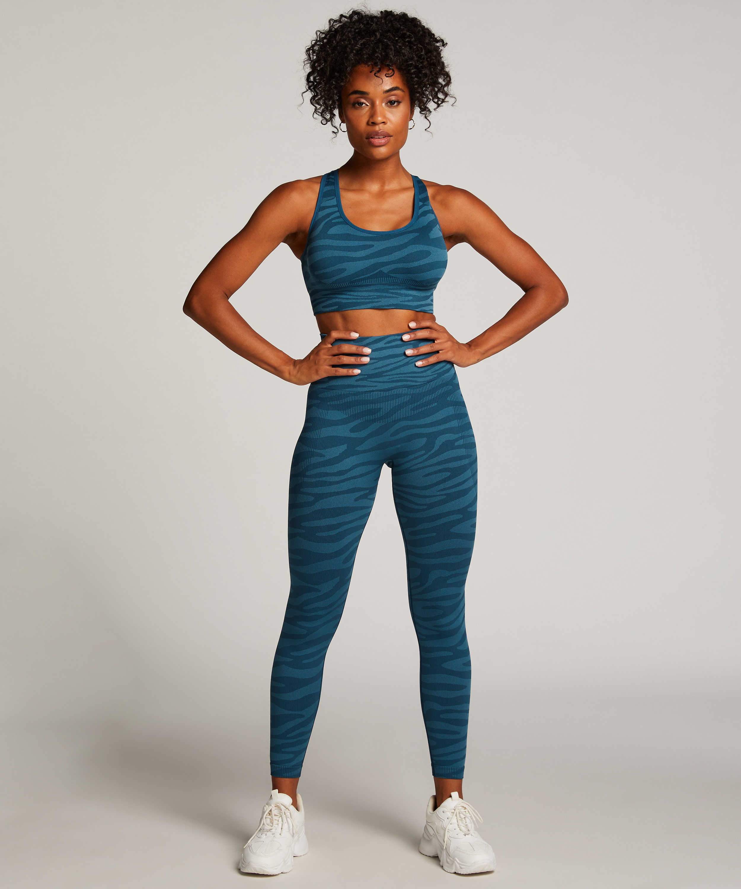 HKMX sømløs sports-bh, Blå, main