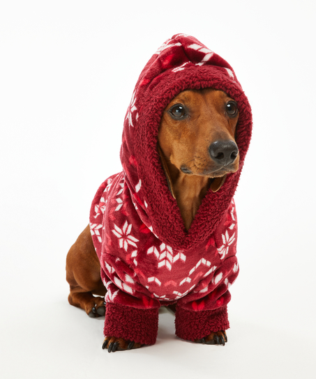 Fleece hunde-onesie, R&oslash;d