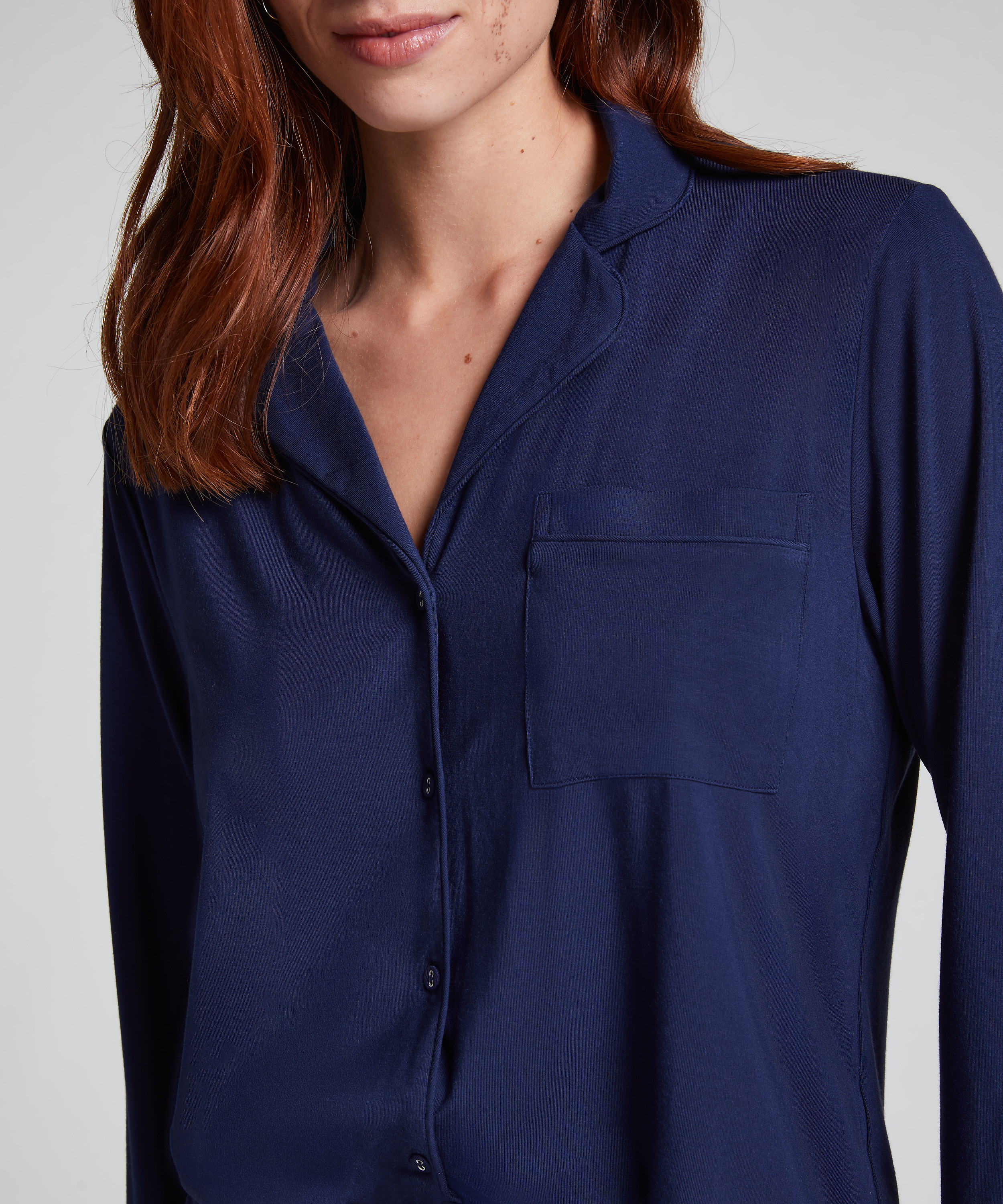 Langærmet jerseyjakke Essential, Blå, main