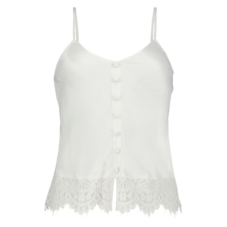 Bridal satin camitop, Hvid