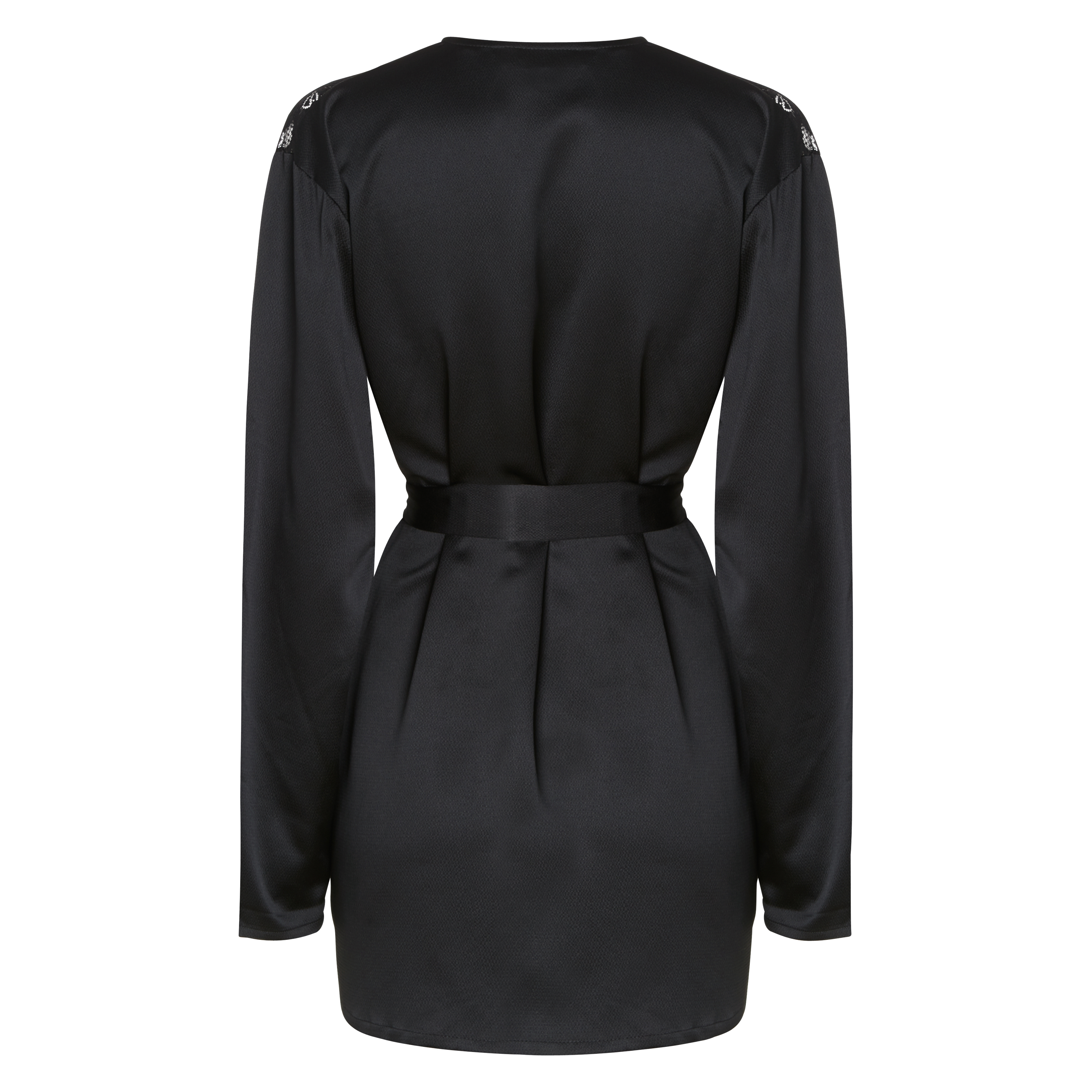 Kimono Hammered satin, sort, main