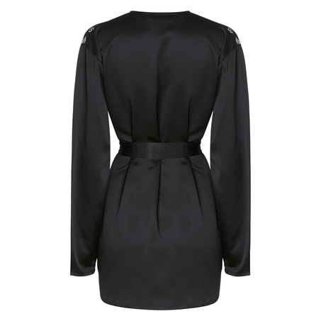 Kimono Hammered satin, sort