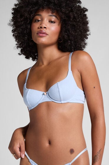 Hunkemöller Pointelle ikke-formstøbt bøjle-bh Blå