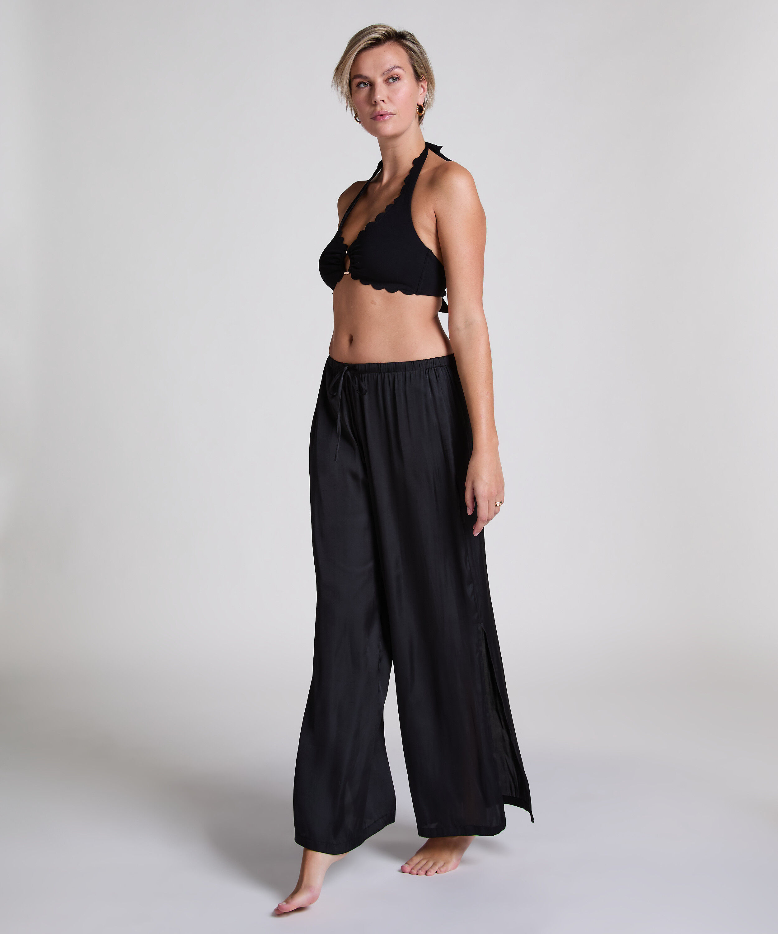 Satin strandbukser, Sort Satin strandbukser, Sort