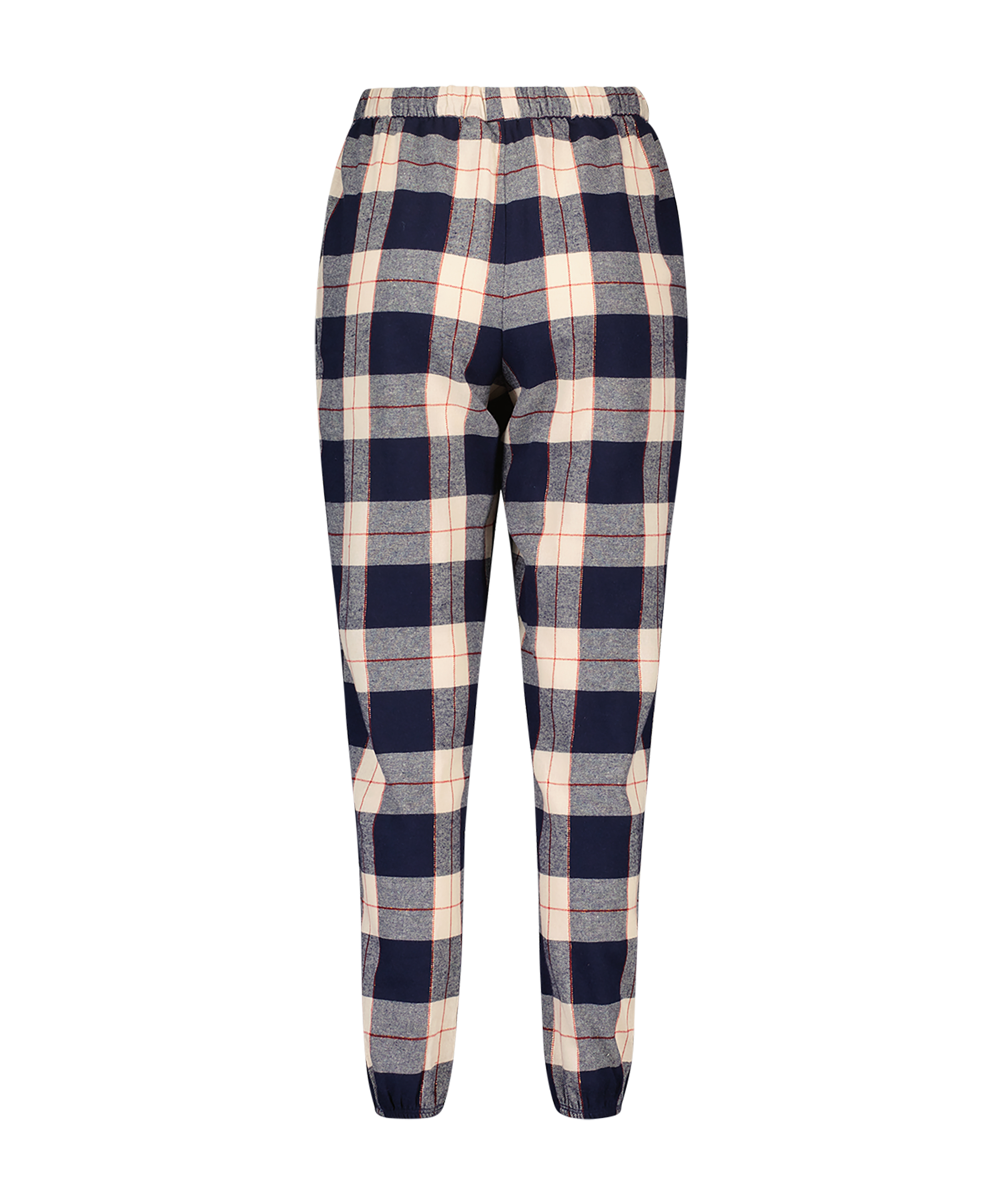 Twill Check Cuff pyjamasbukser, blå, main