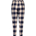 Twill Check Cuff pyjamasbukser, blå