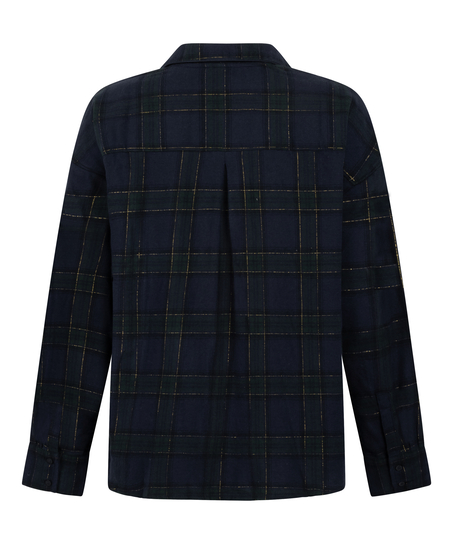 Pyjamastop af flonel, Blå