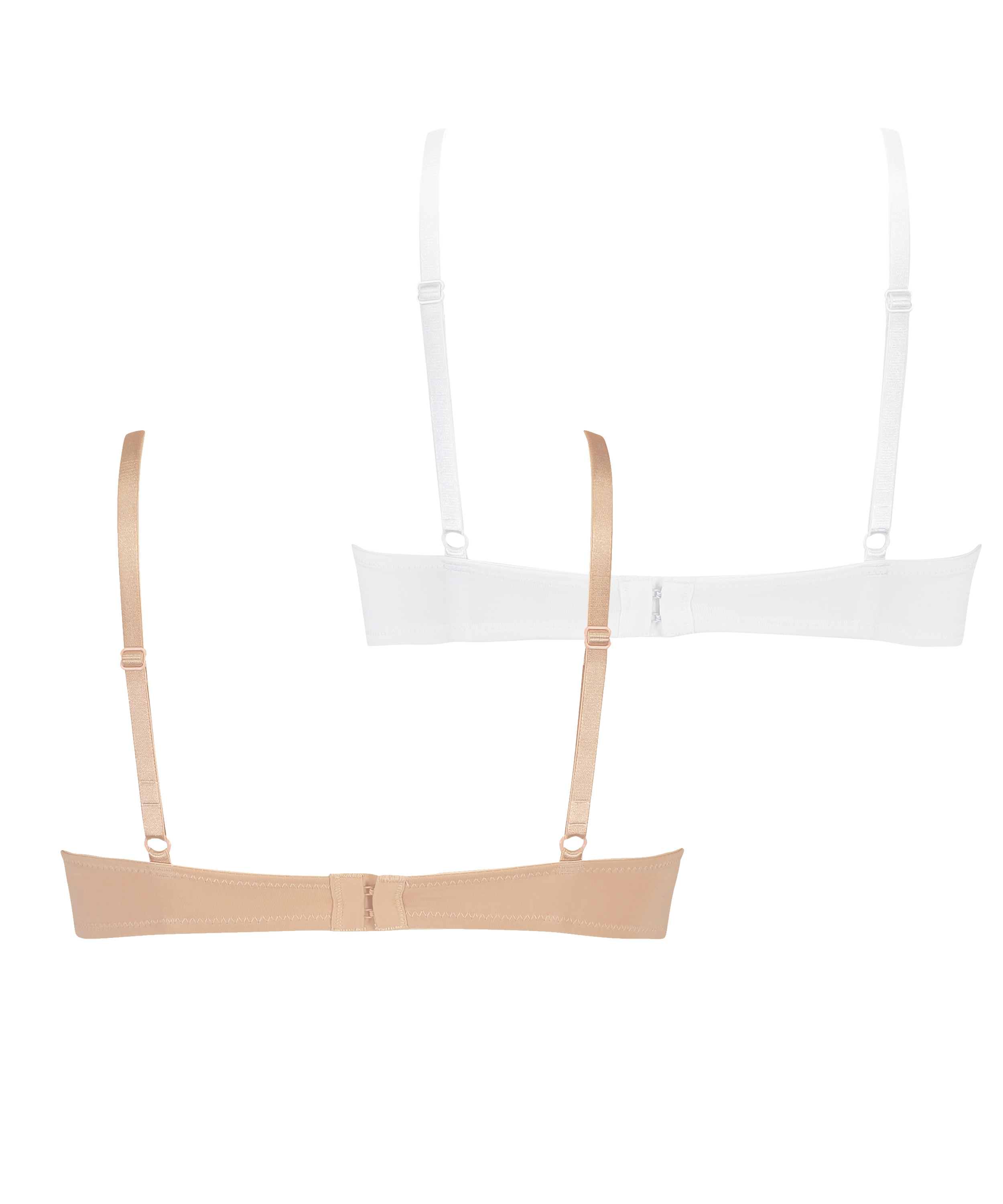 2-styks-pakke formstøbt bøjle-bh, Hvid, main