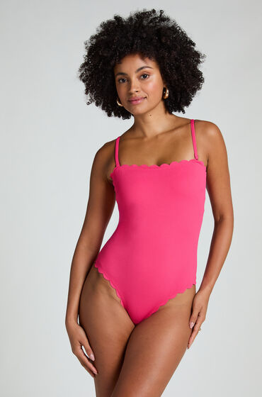 Hunkemöller Badedragt Bandeau Scallop Lyserød