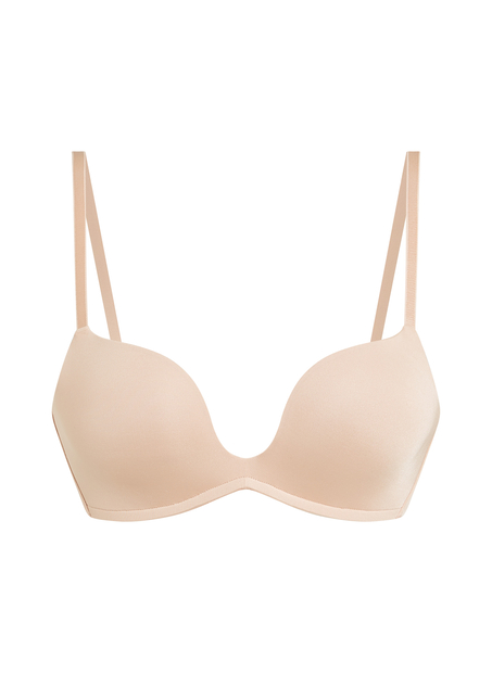 Formstøbt pushup-bøjle-bh Deep-V, Beige