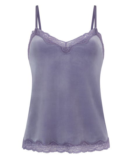 Cami top Velours Lace, Lilla