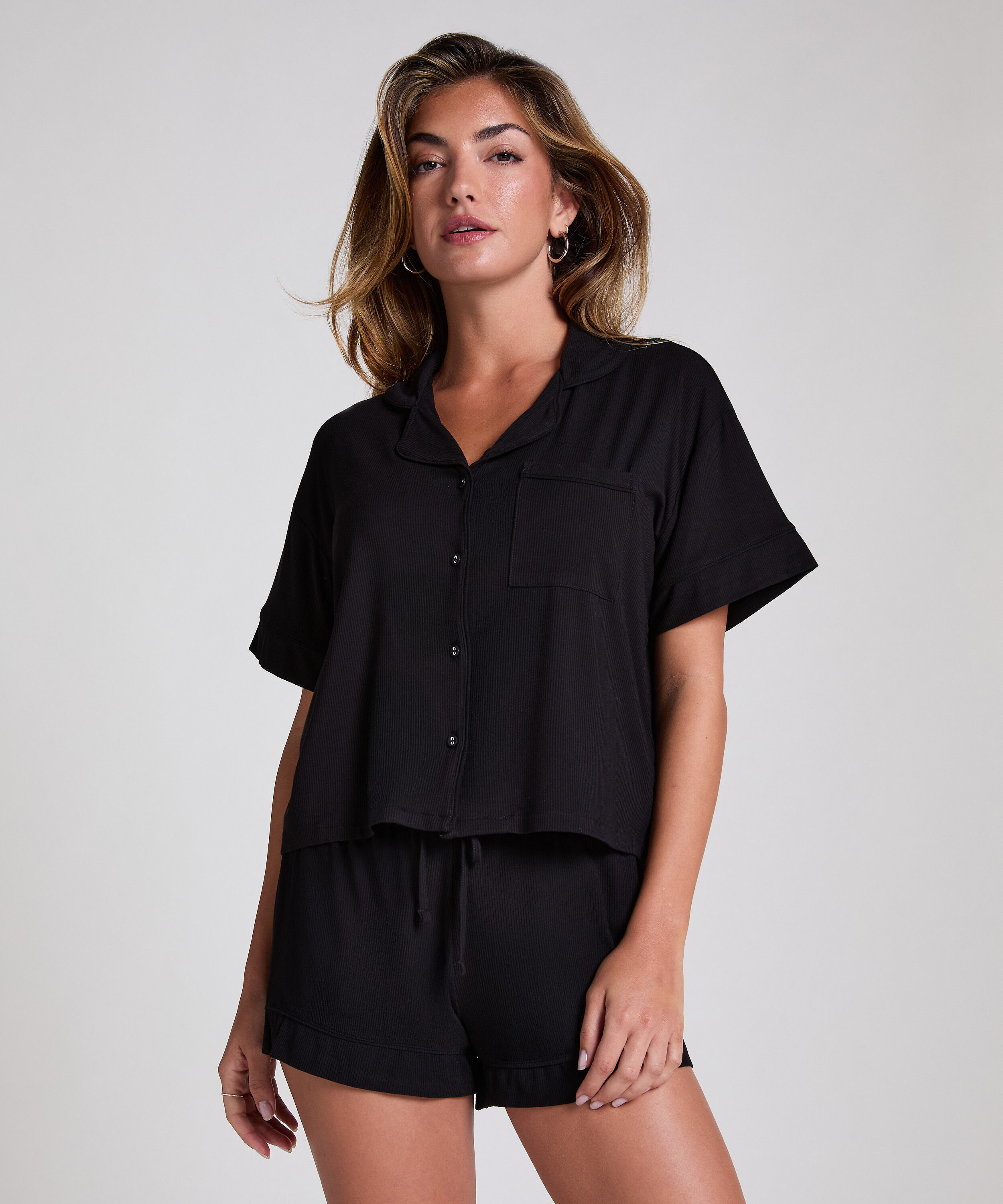 Shorts Velour, Sort