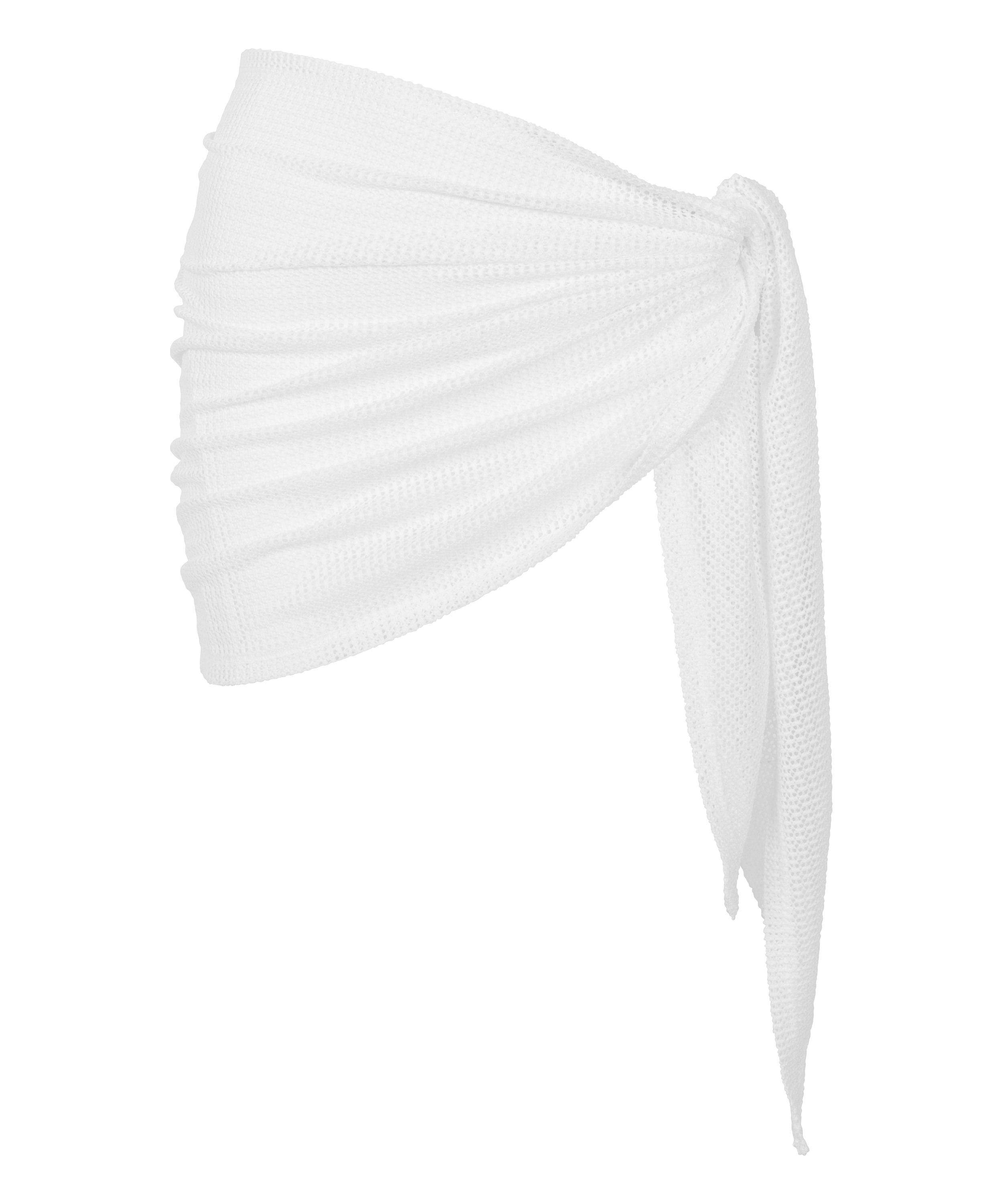 Strikket strandpareo, hvid, main