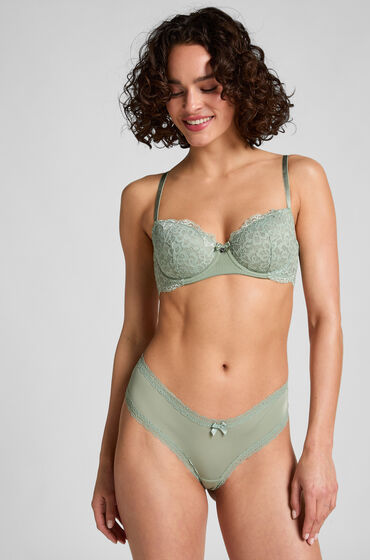 Hunkemöller V-formet brasiliansk trusse London grøn