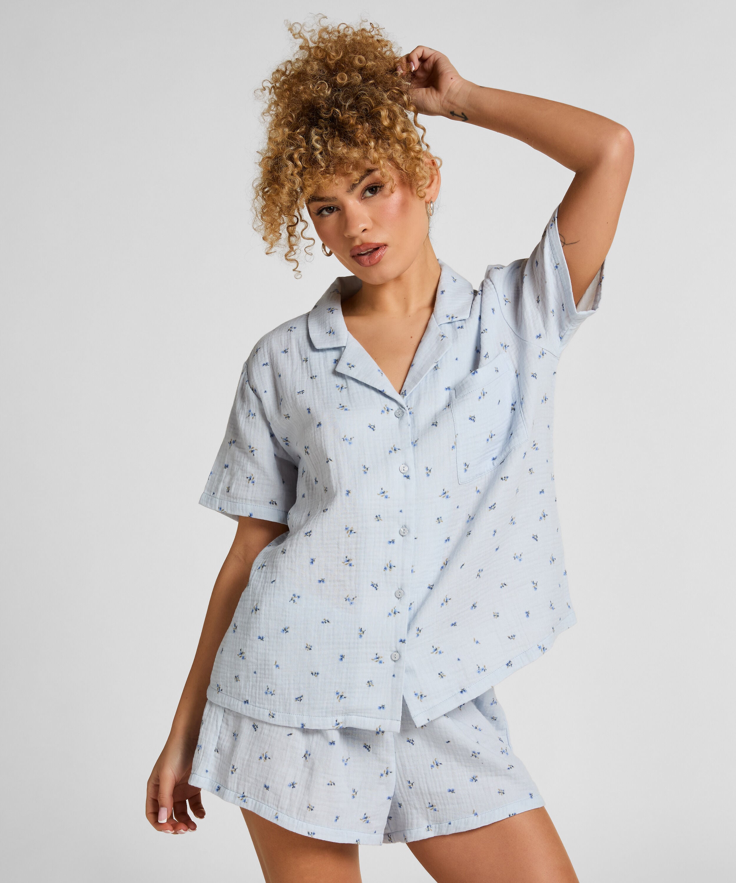 Muslin shorts, Blå