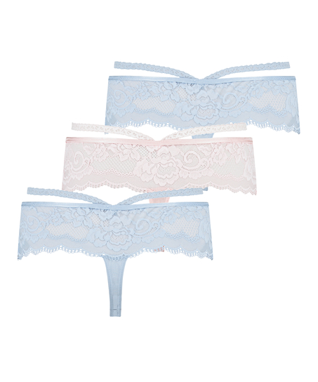 3-stykspakning blondehipster Quinn, blå