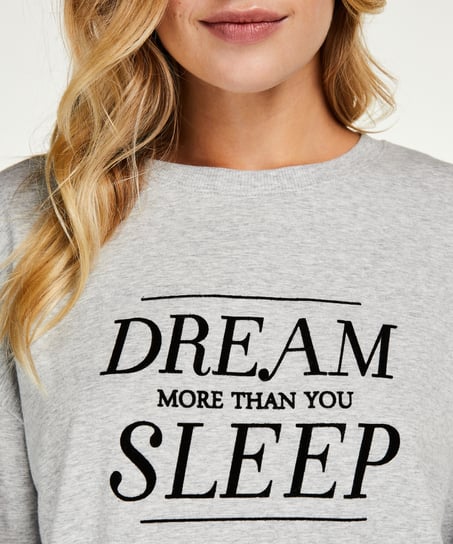 Natkjole lange ærmer, Grå