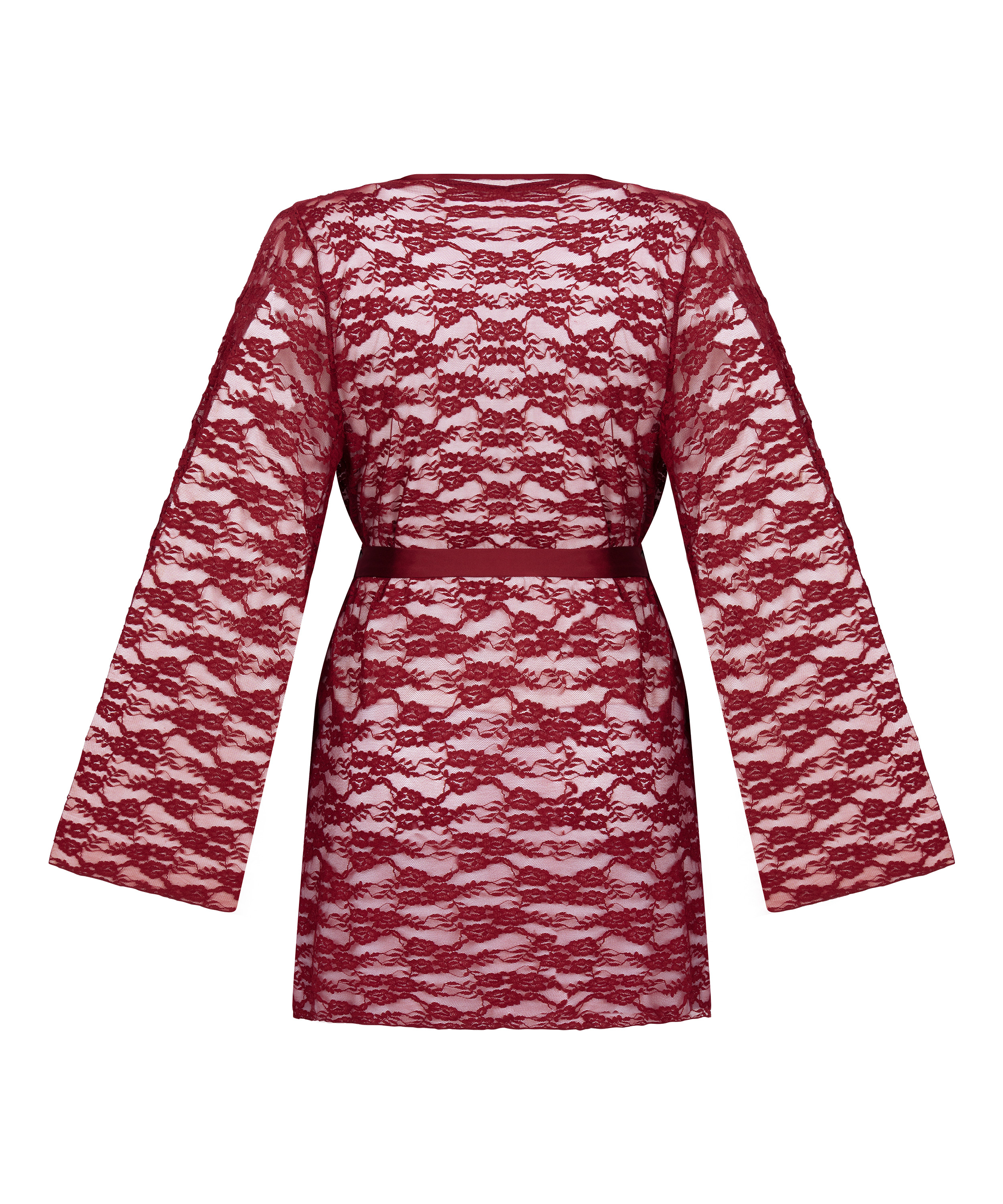 Kimono i held&aelig;kkende blonde, R&oslash;d, main