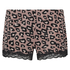 Pyjamasshorts velour leopard, pink