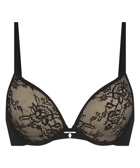Formstøbt push-up-bøjle-bh Lea, Sort
