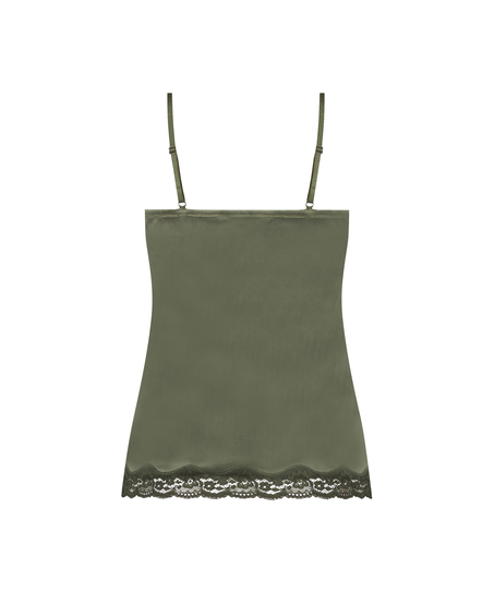Cami top Velours Lace, Grøn