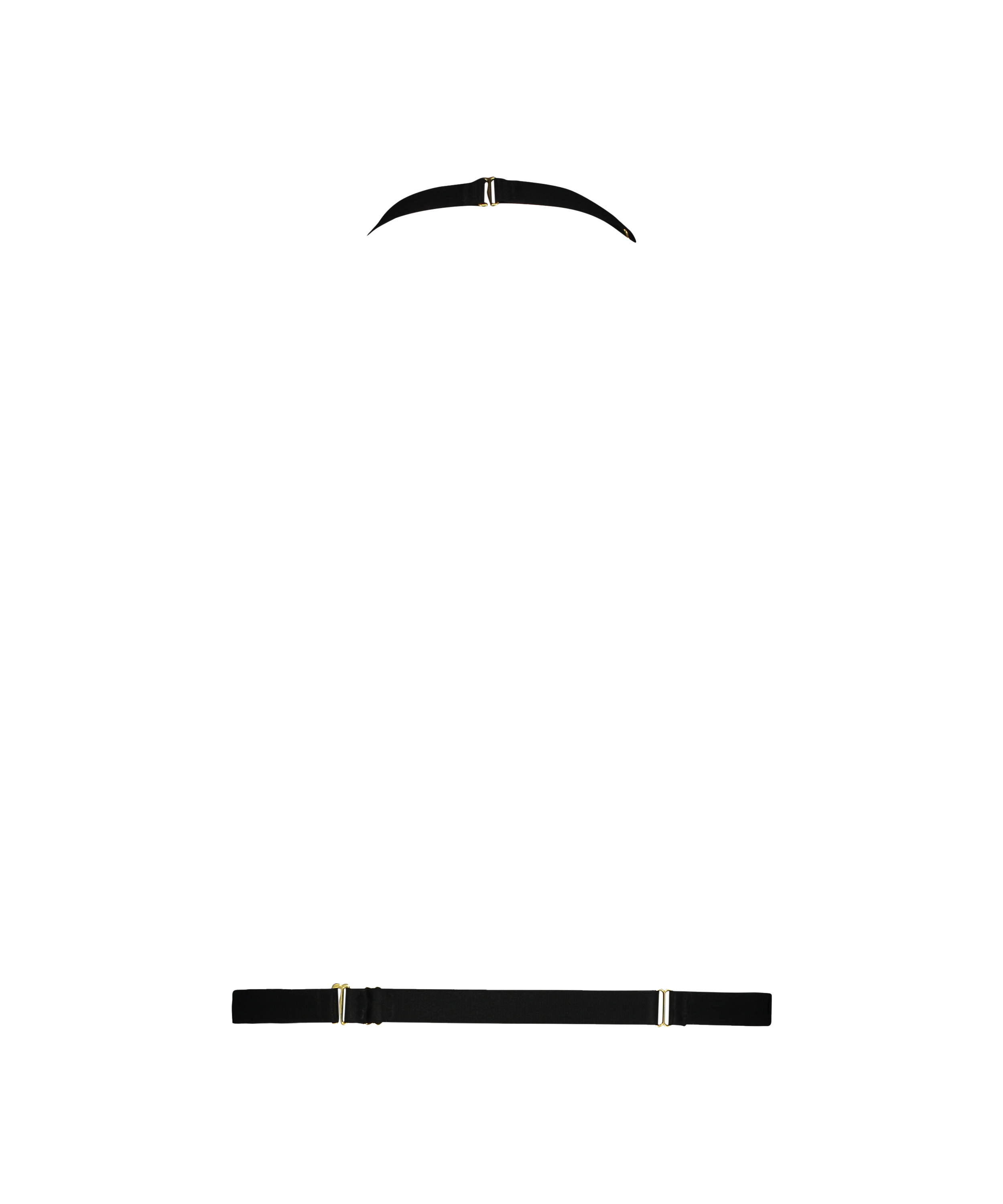 Kæde-bralette i kunstlæder, Sort, main